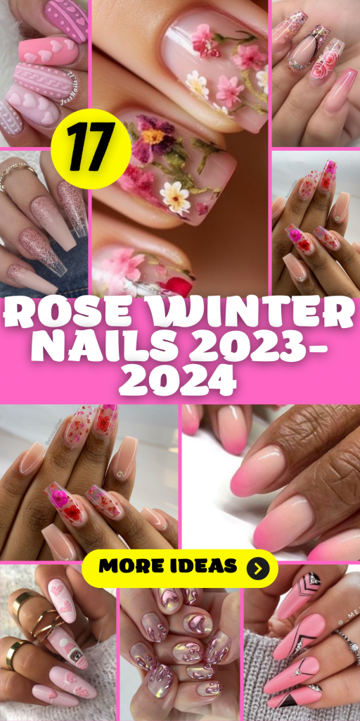 Rose Winter Nails 2025-2025: 17 beautiful ideas