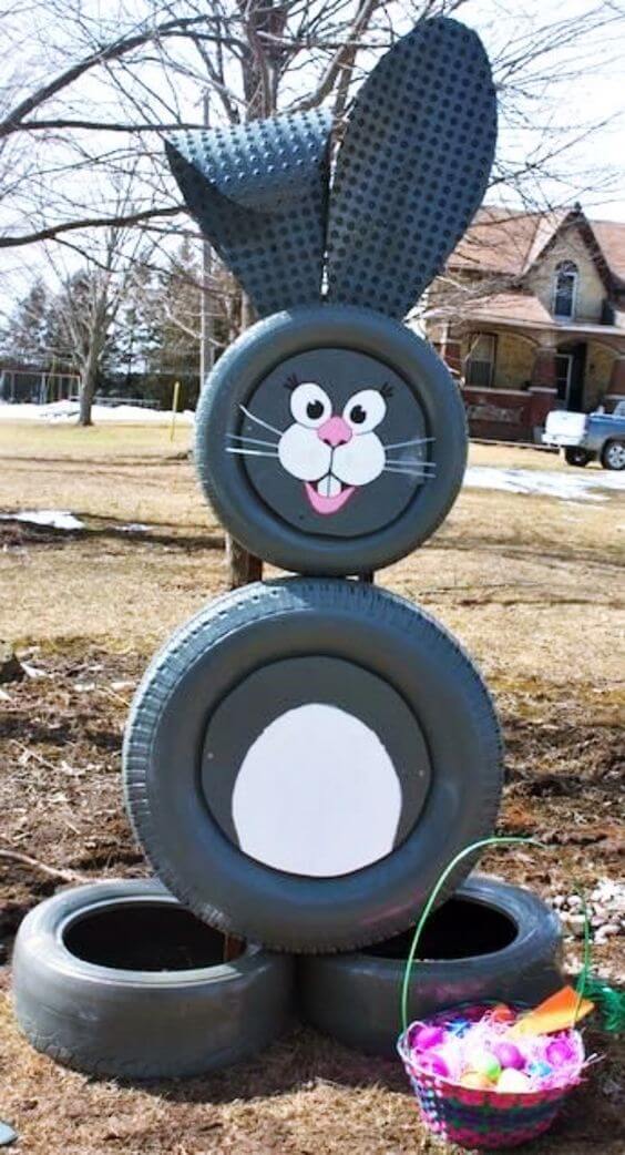 23 Cute Shaped-Animal and Kid-Friendly Projects That Made Out Of Old Tires - 177