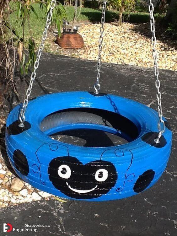23 Cute Shaped-Animal and Kid-Friendly Projects That Made Out Of Old Tires - 145