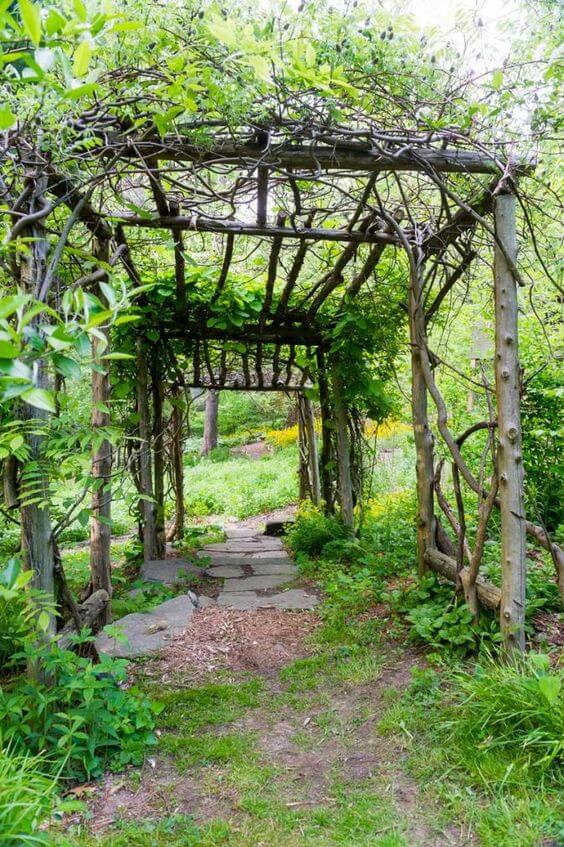 36 Rustic Garden Gates Made With Branches - 223
