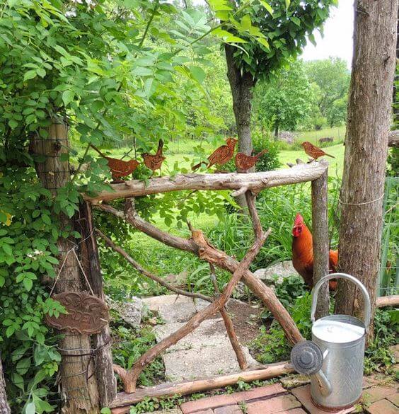 36 Rustic Garden Gates Made With Branches - 235
