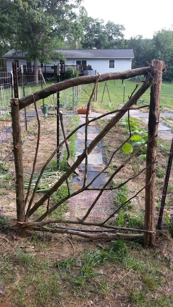 36 Rustic Garden Gates Made With Branches - 263