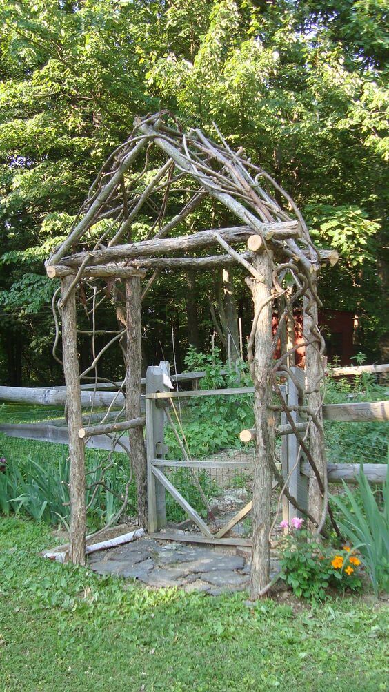 36 Rustic Garden Gates Made With Branches - 291