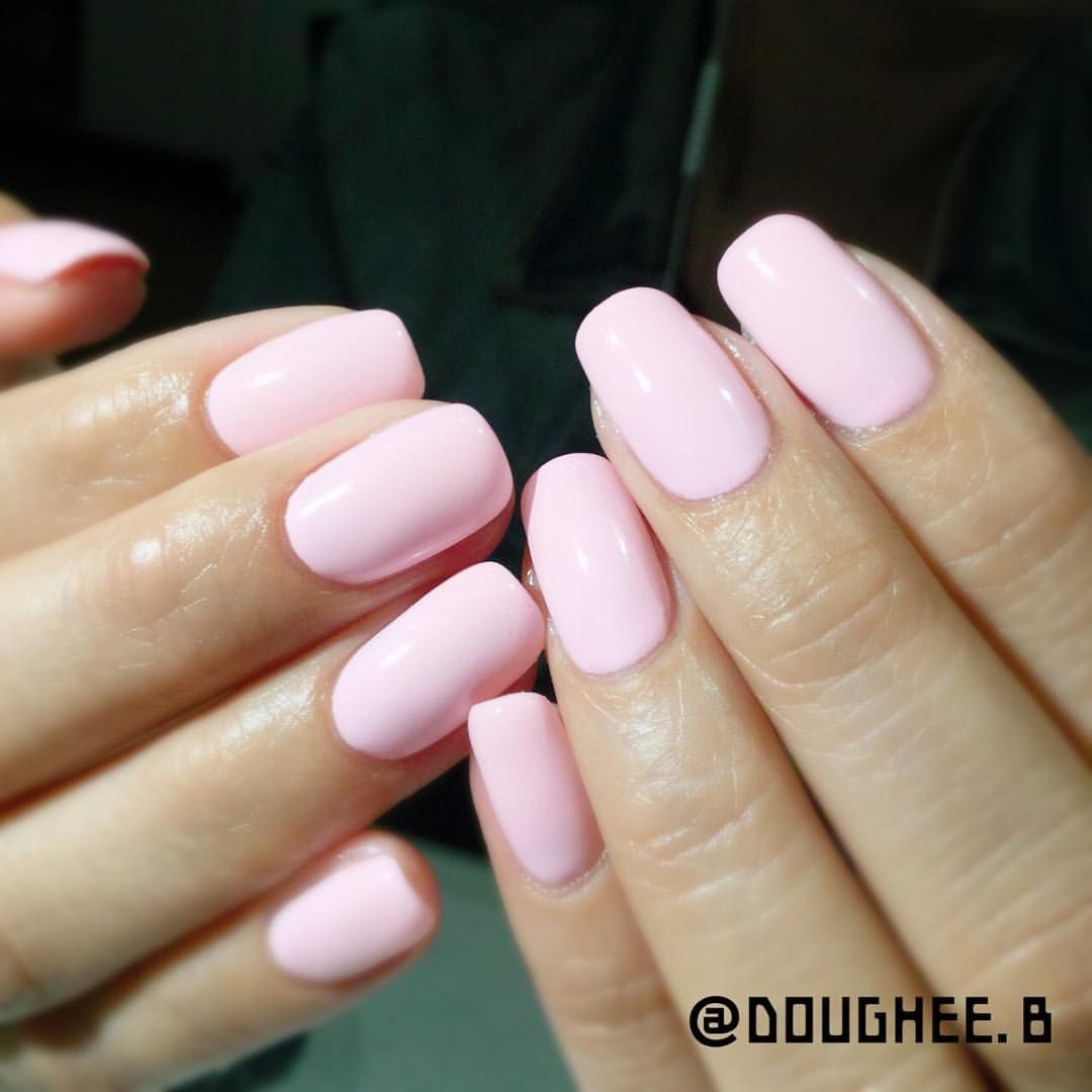 milk pink nails