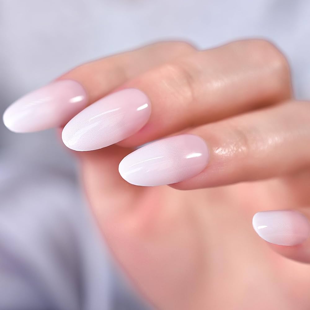 milk pink nails