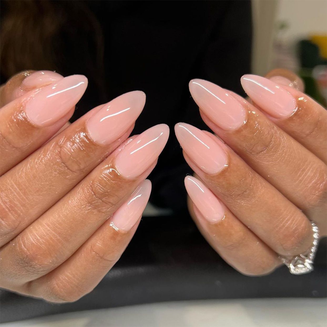 milk pink nails