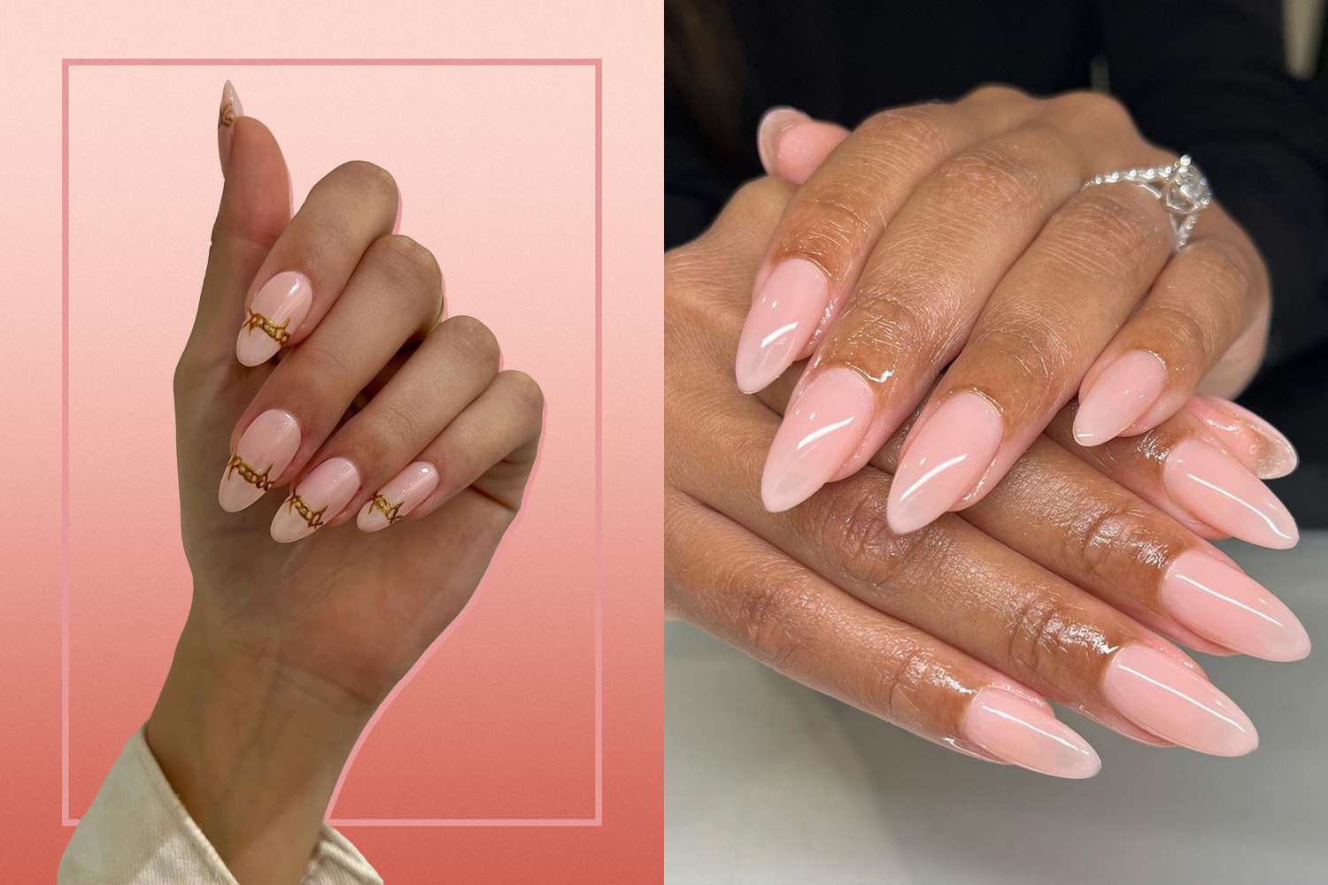 milk pink nails