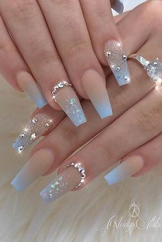 cute baby blue nails