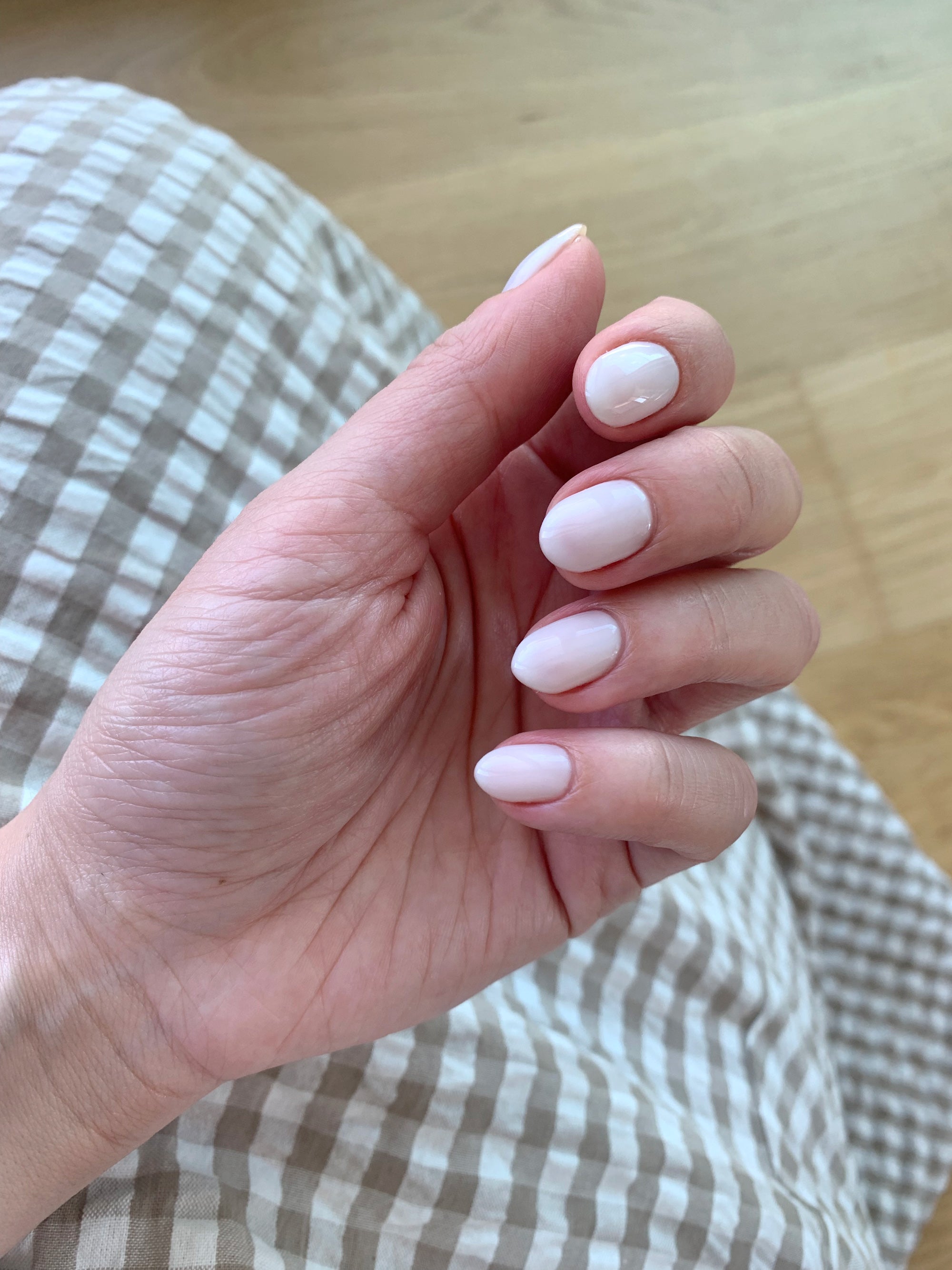 milk pink nails