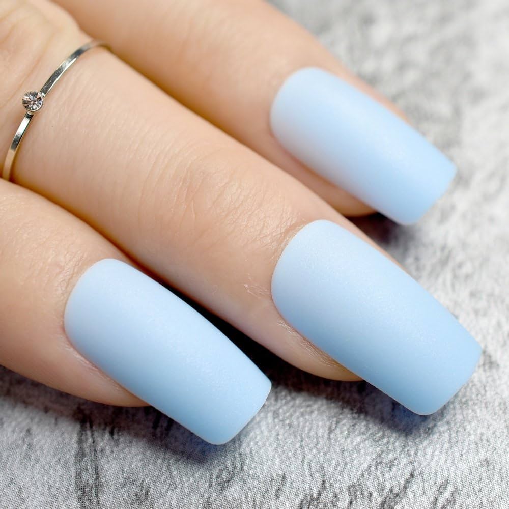 light blue nails