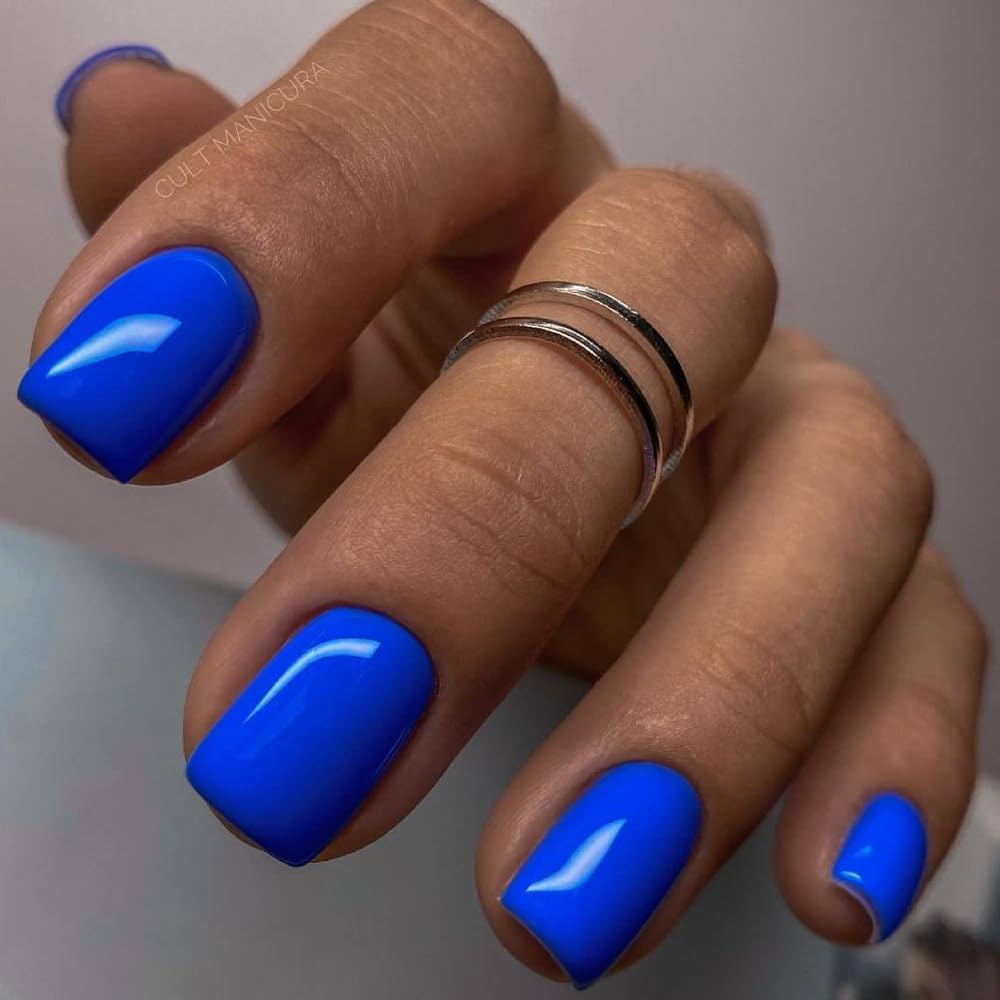 blue square acrylic nails