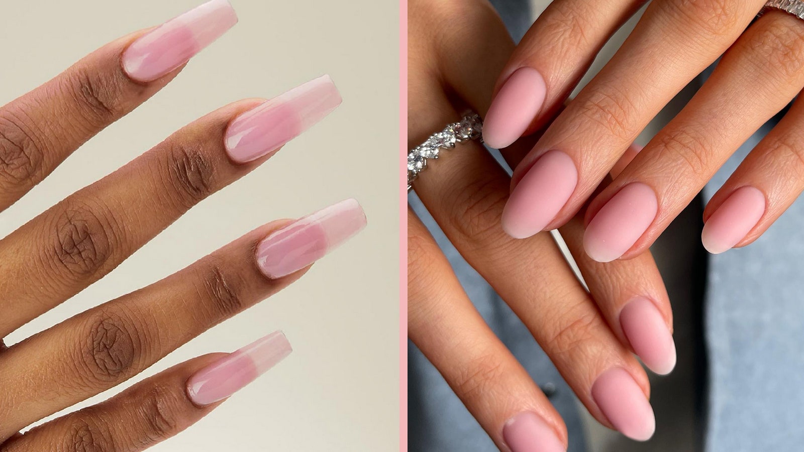 milk pink nails