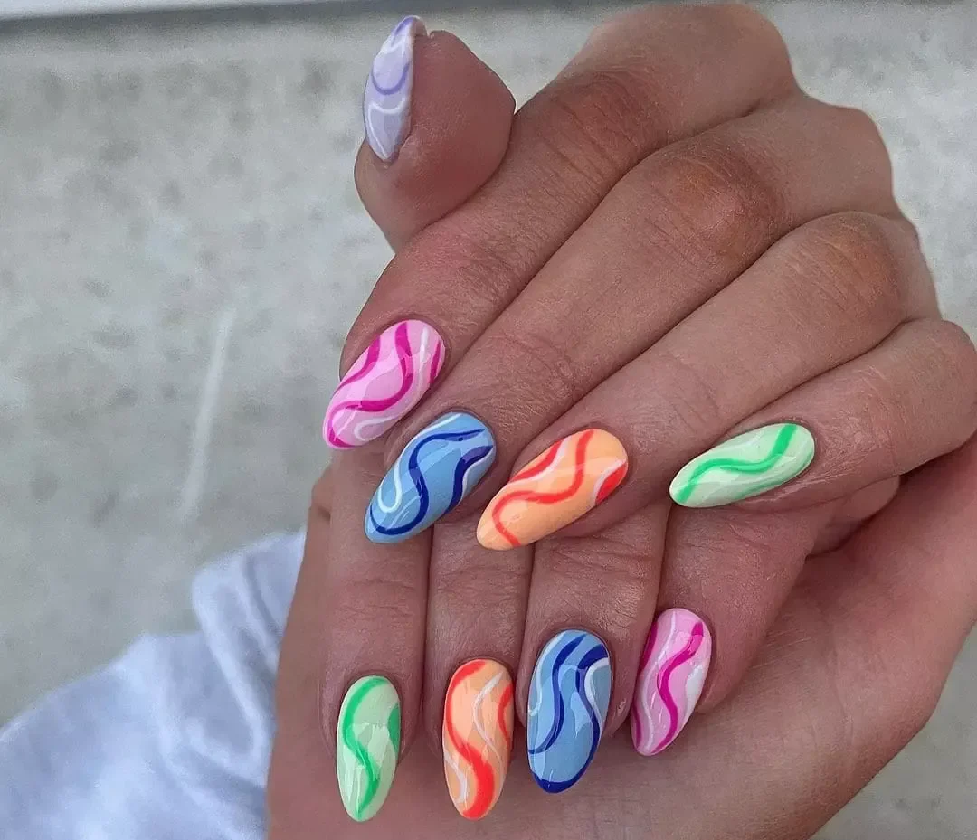 bright summer acrylic nails
