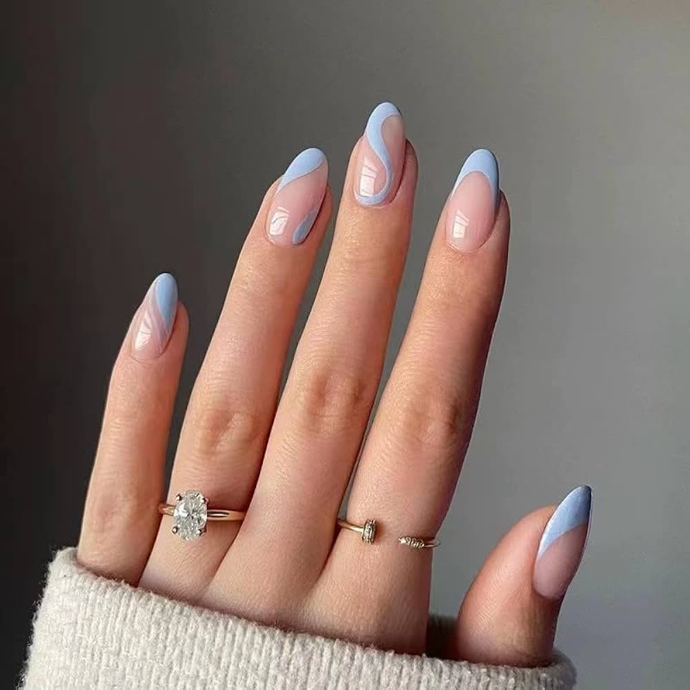 cute baby blue nails