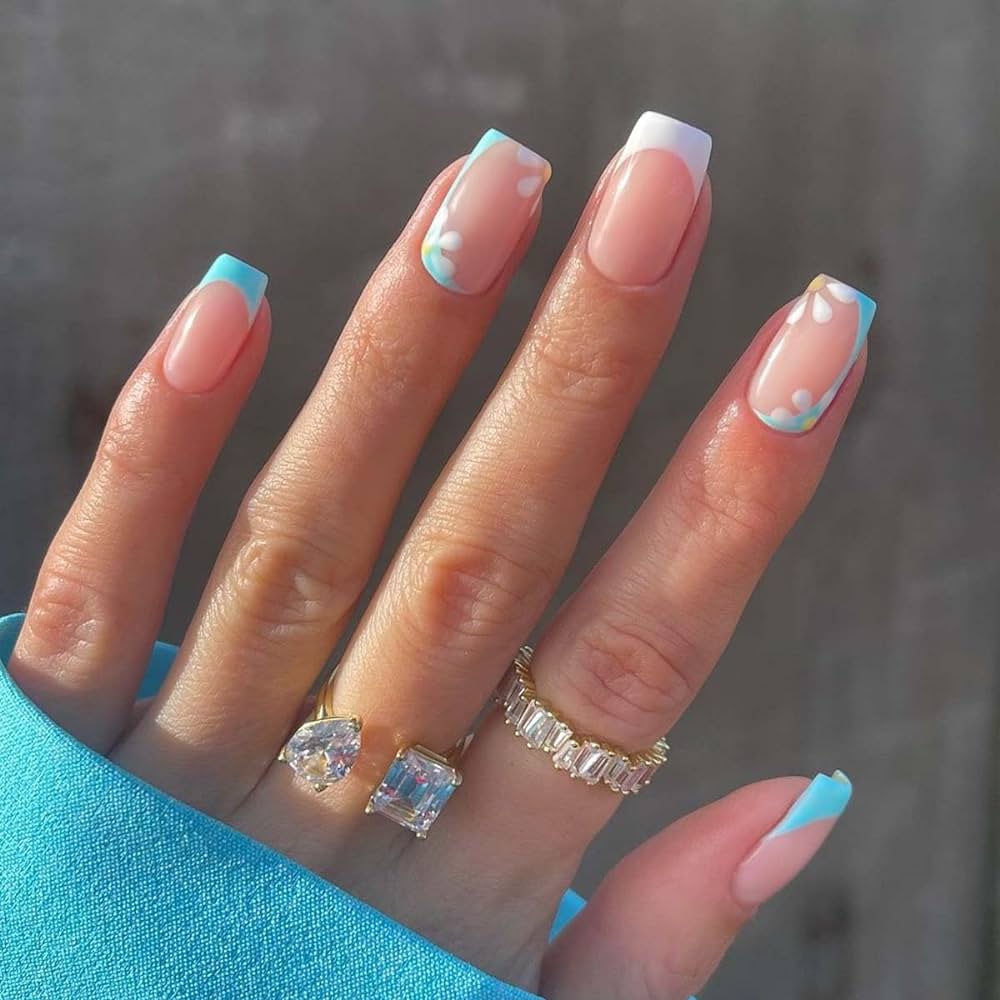 light blue nails