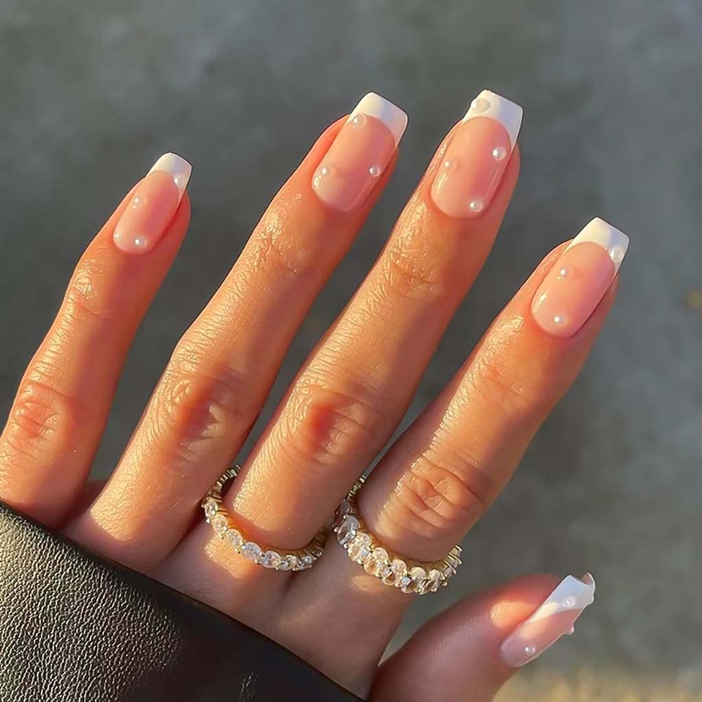 Medium French Tip Acrylic Nails