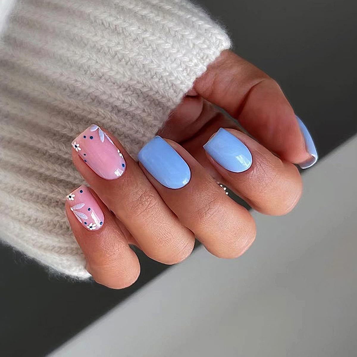 blue square acrylic nails