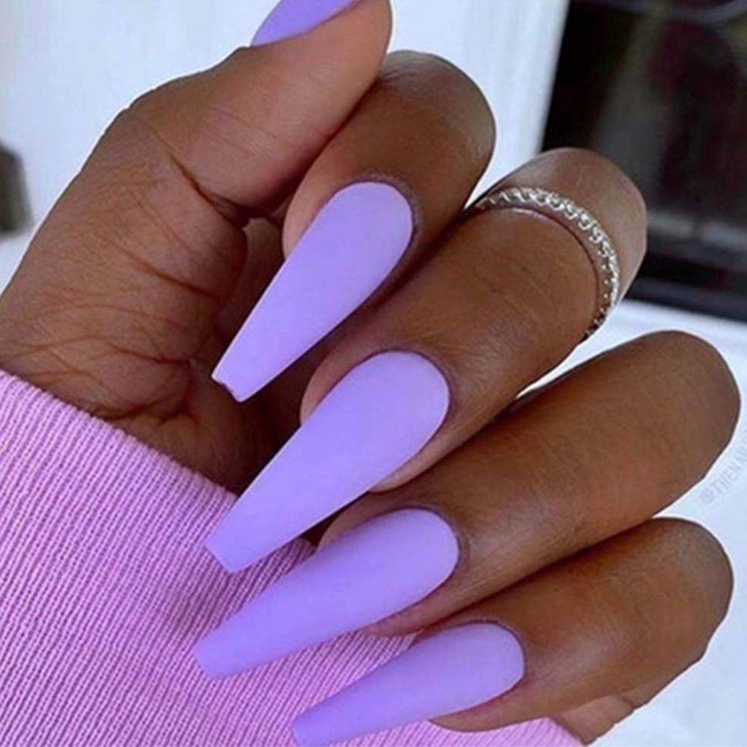 acrylic nails purple