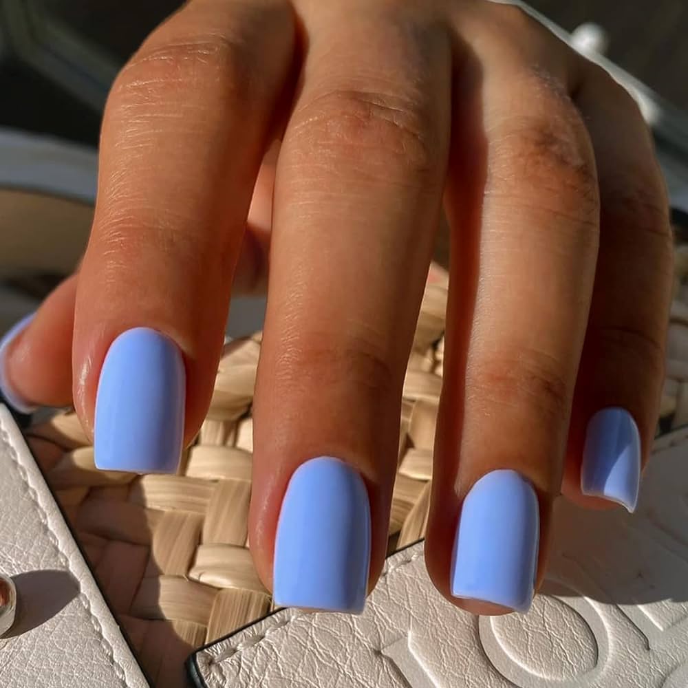 blue square acrylic nails
