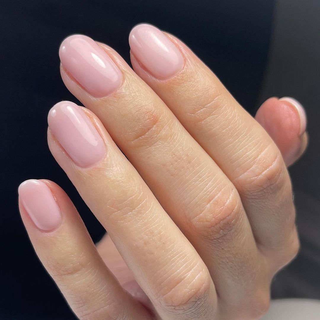 milk pink nails