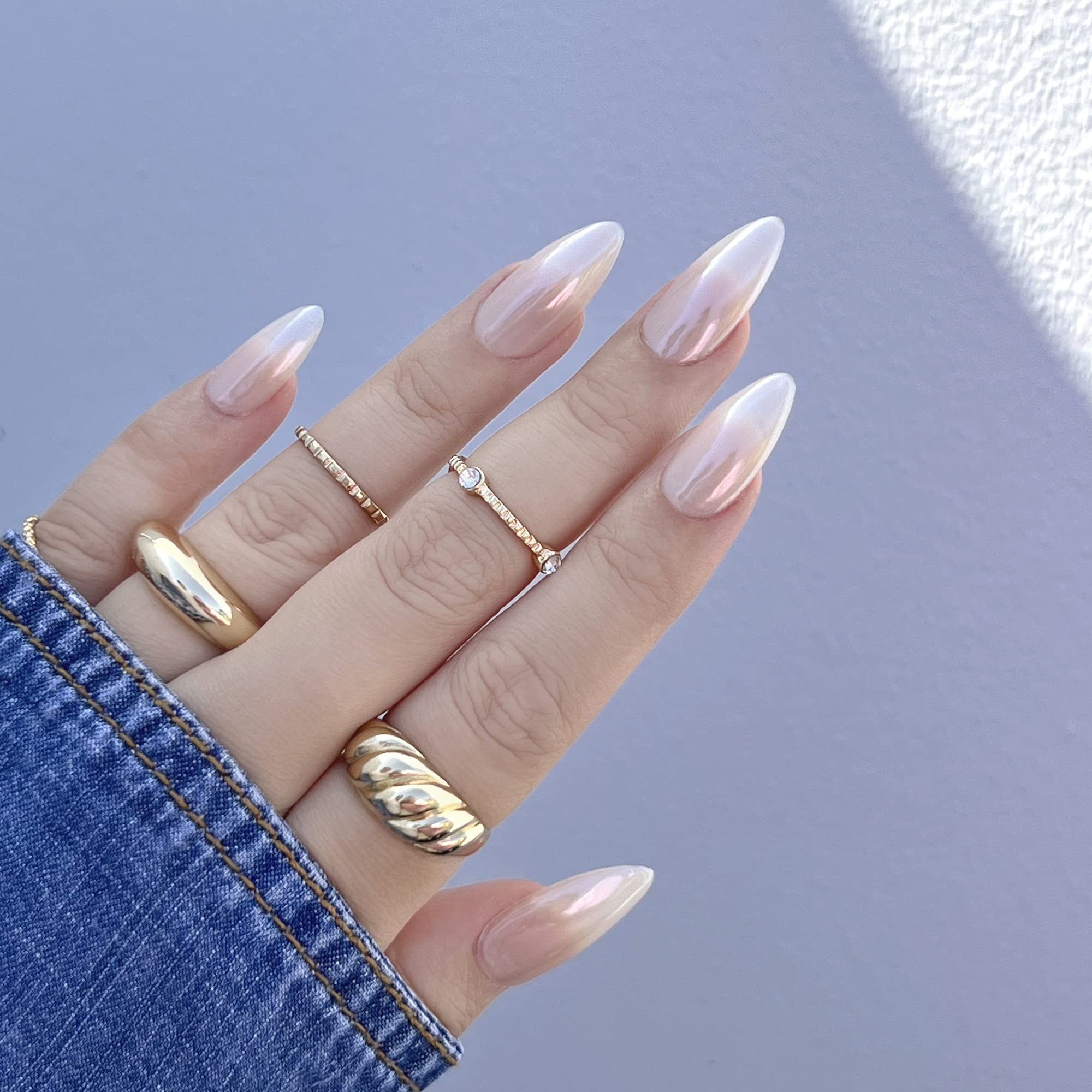 chrome nails white
