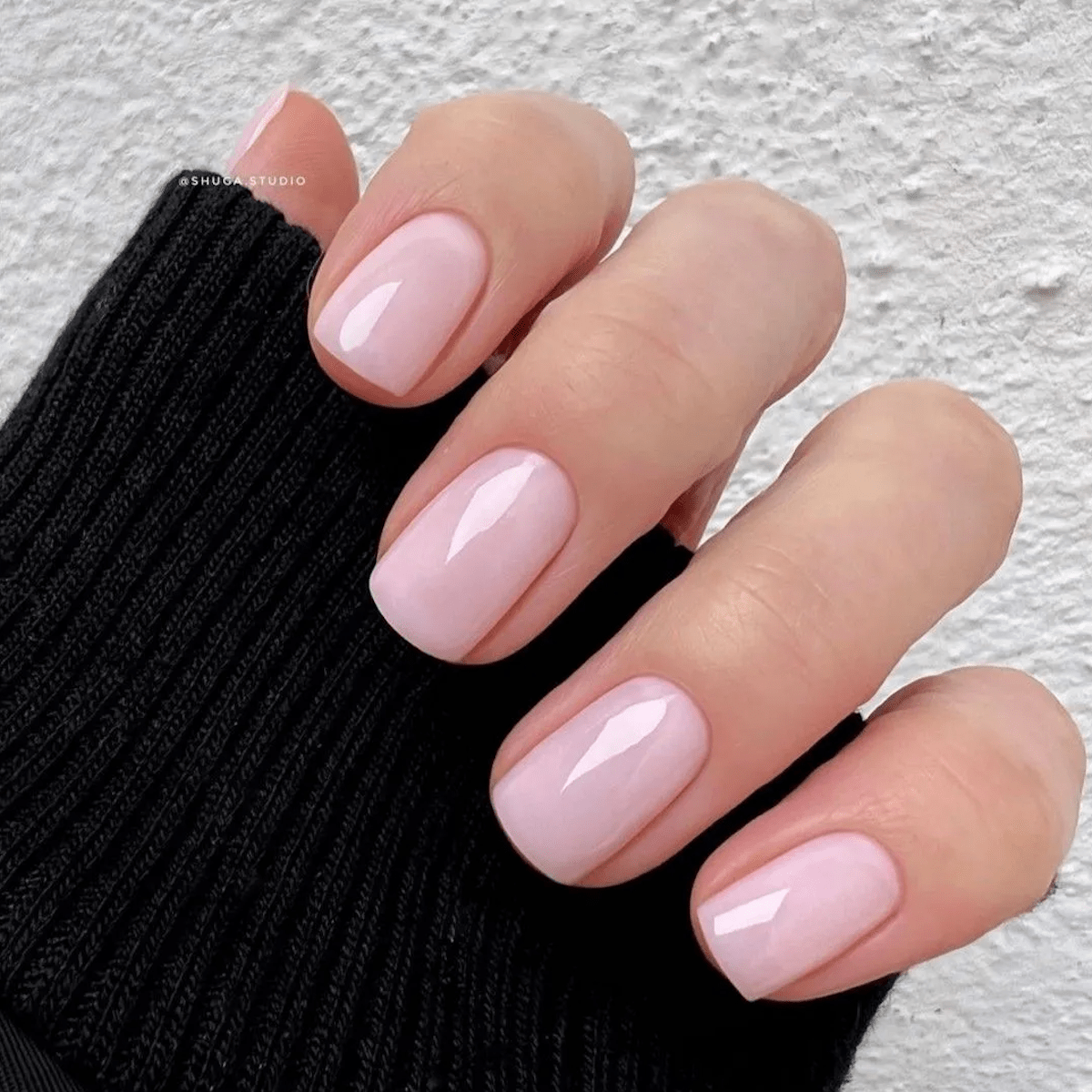 milk pink nails
