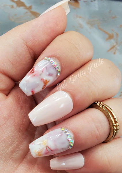 milk pink nails