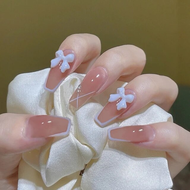 milk pink nails