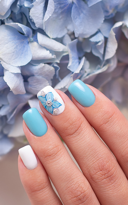 cute baby blue nails