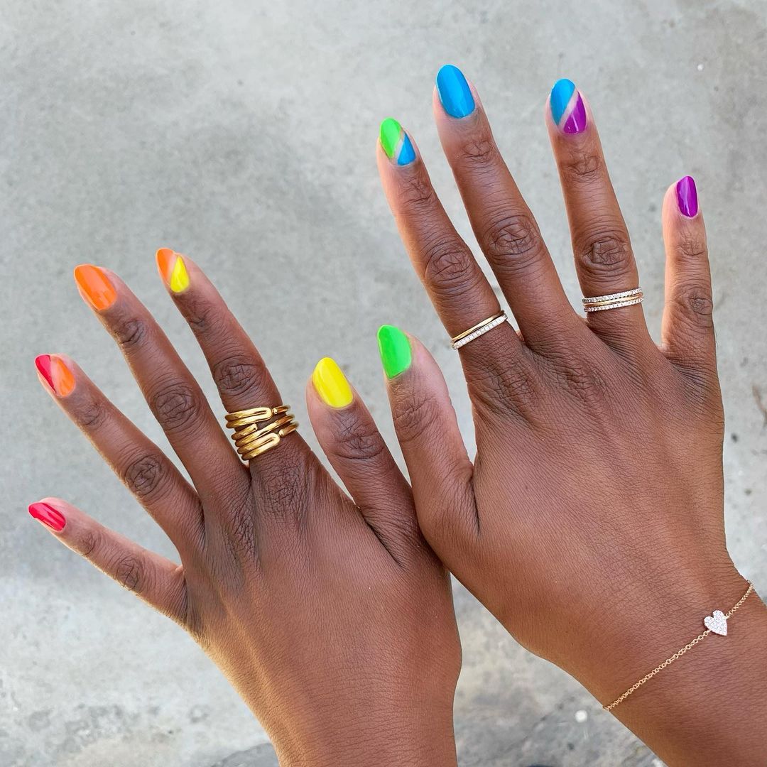 bright summer acrylic nails