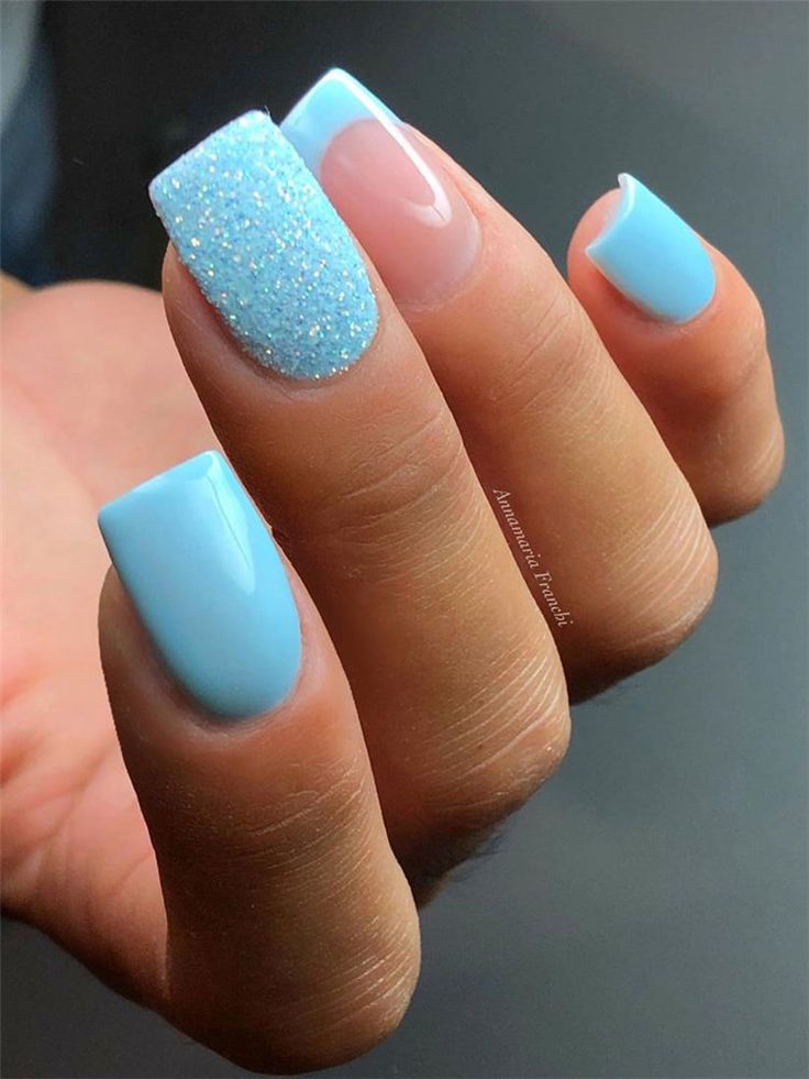 light blue nails