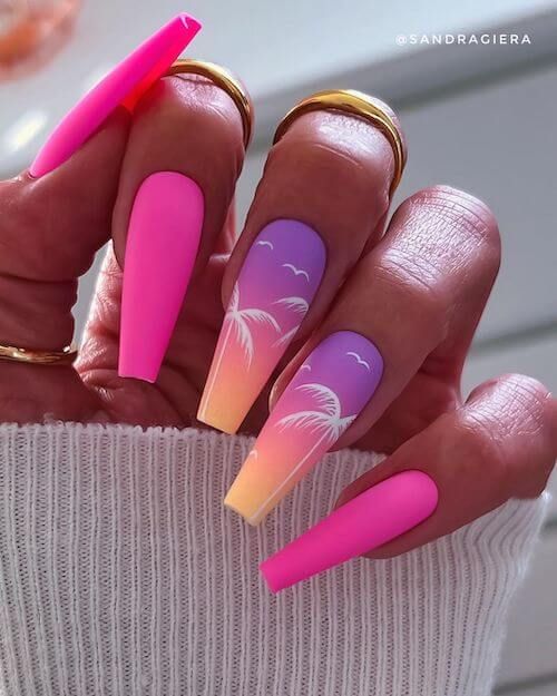 bright summer acrylic nails