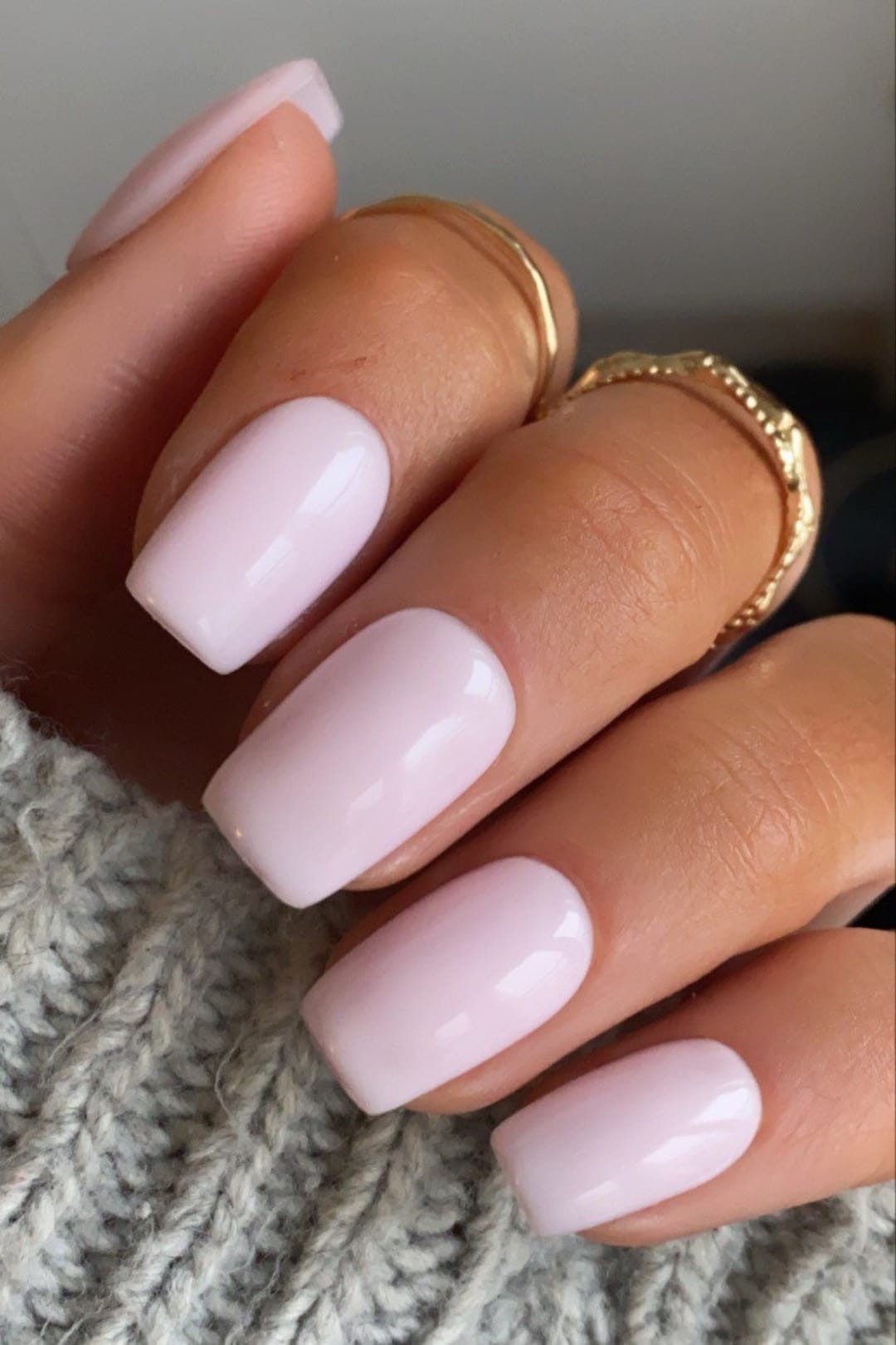 milk pink nails