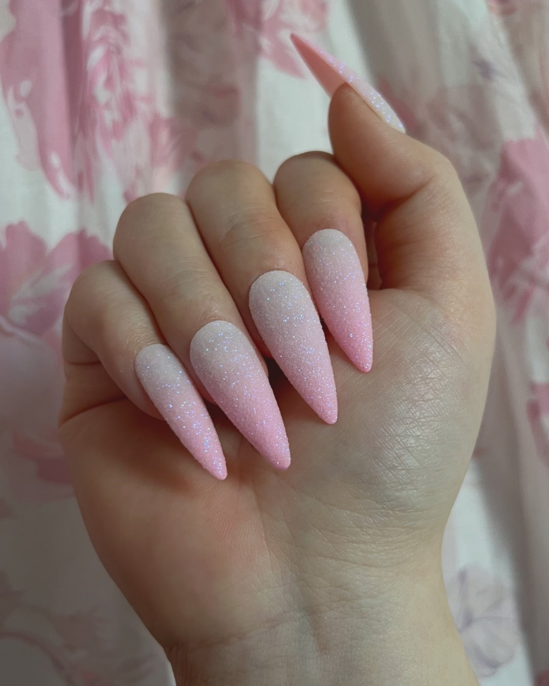 milk pink nails