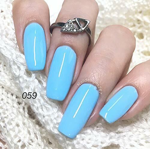 light blue nails