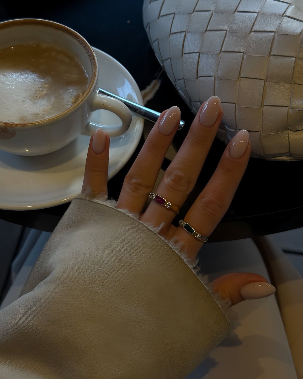 short milky nude nails