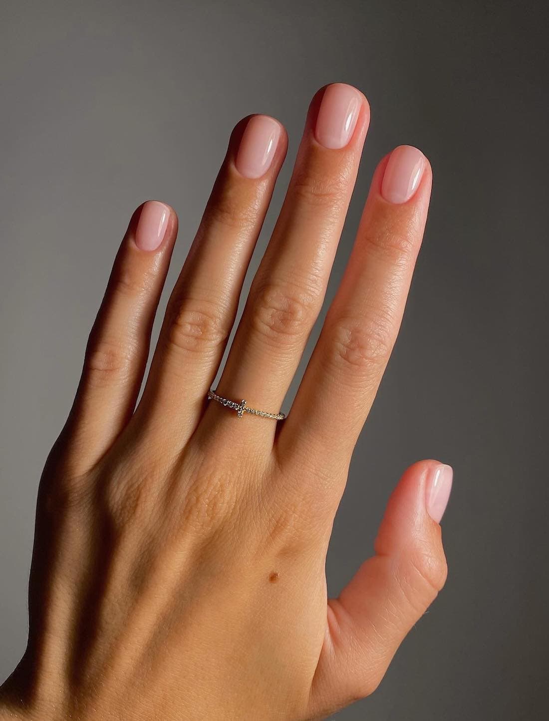 Short, round soapy nails