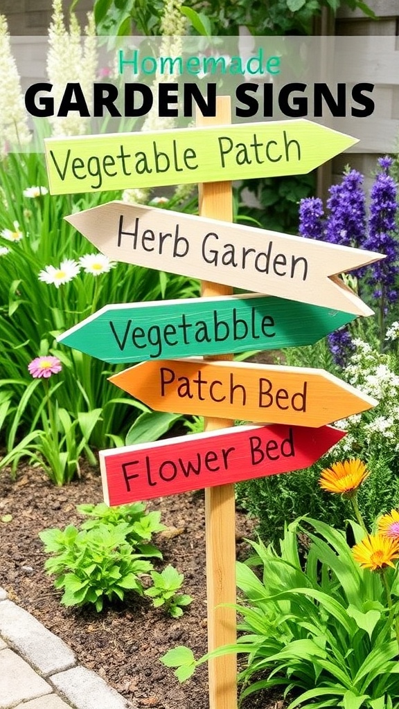 10. Wooden Arrow Signs for a Directional Garden Path