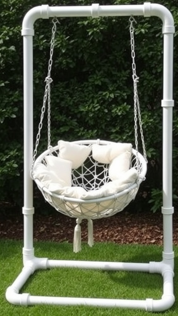 14. PVC Pipe Perfection: Build a Hanging Chair with Plumbing Pipes