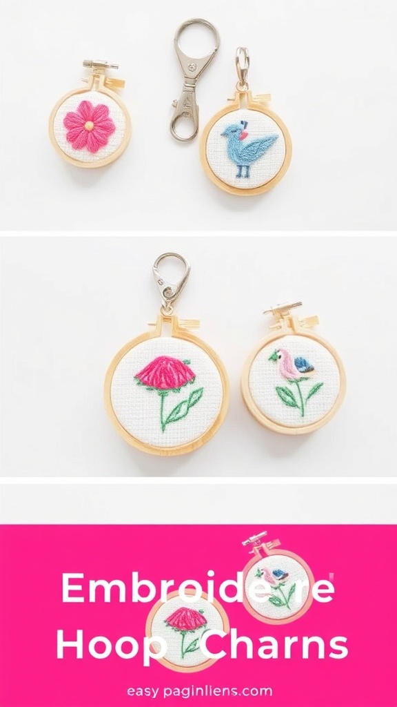 16. Embroidered Hoop Charms for Artistic Flair