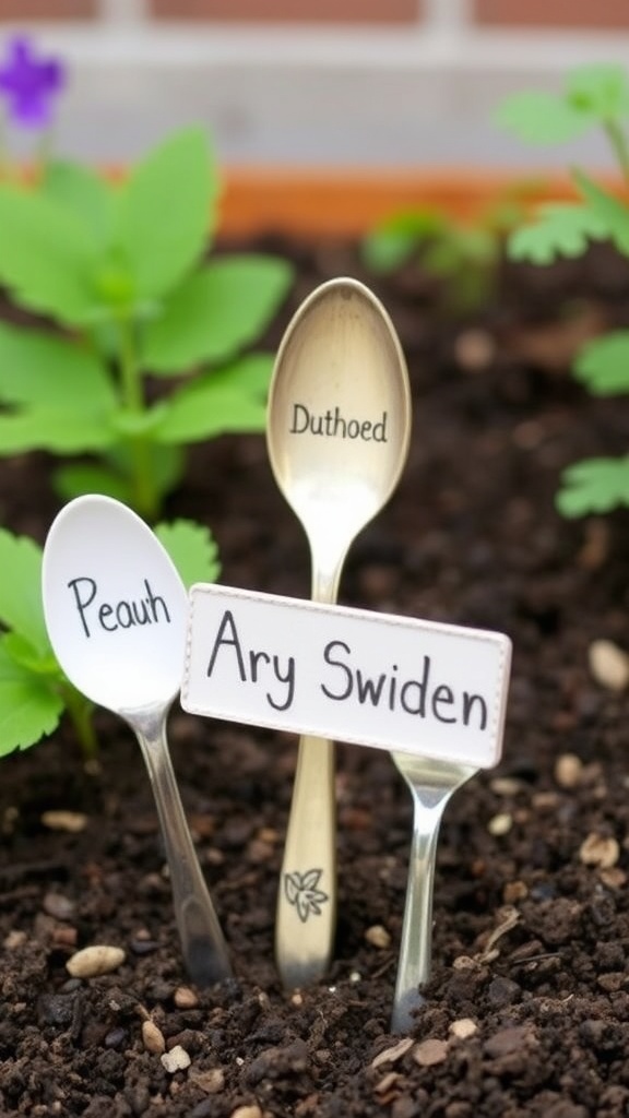 4. Repurposed Spoon Garden Labels