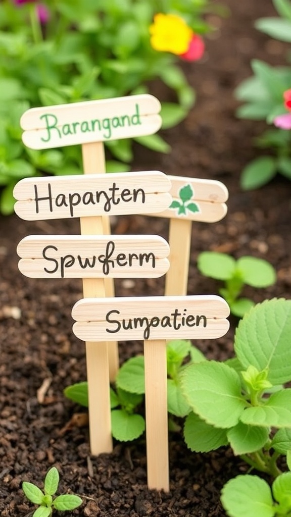 8. Popsicle Stick Signs for a Budget-Friendly Option