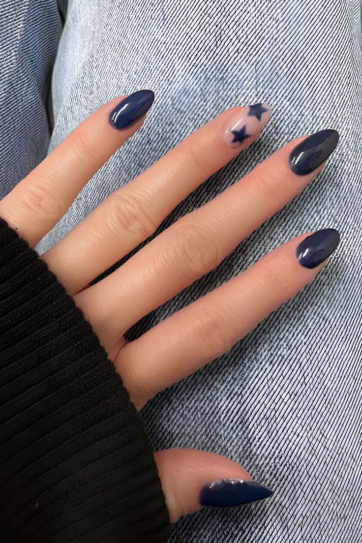 18. Elegant Midnight Blues with a Celestial Twist