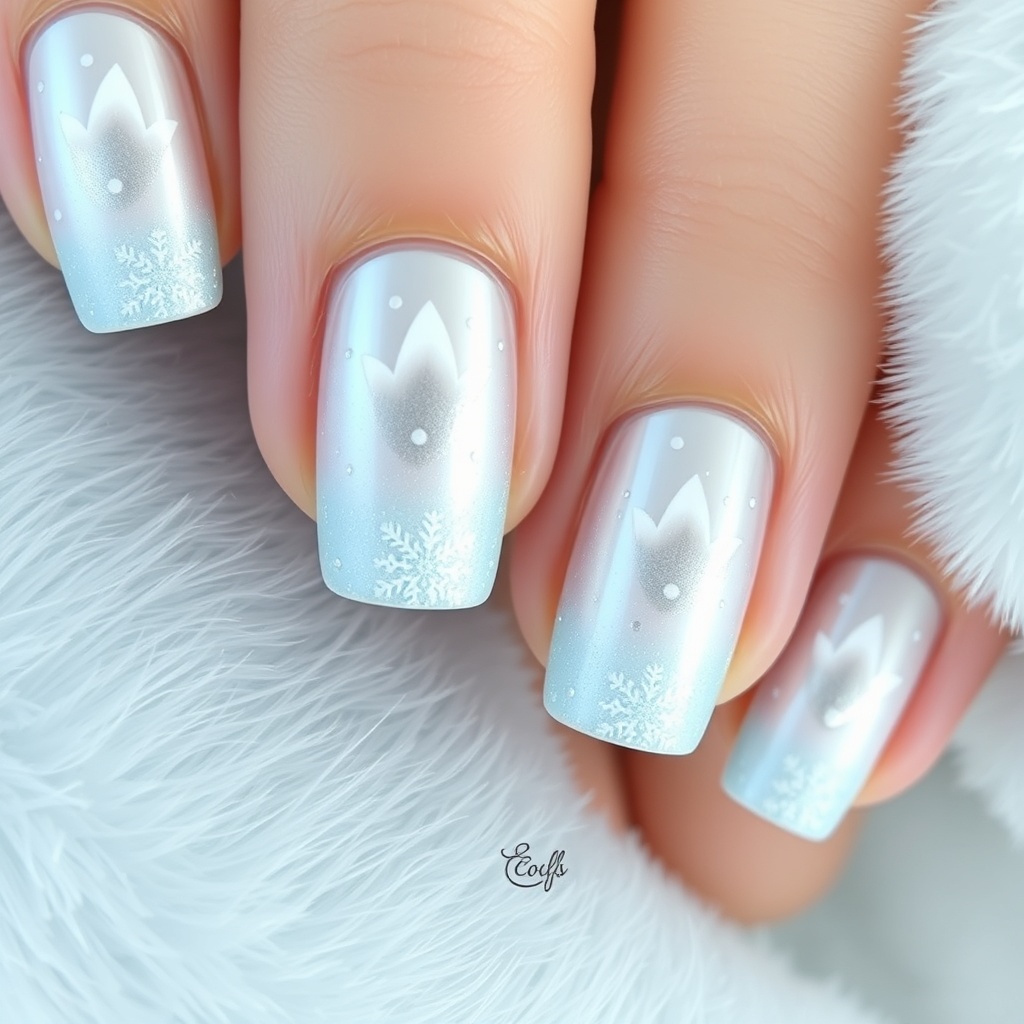 20. Frosted Chrome Fantasy: WinterInspired Metallic Nail Looks