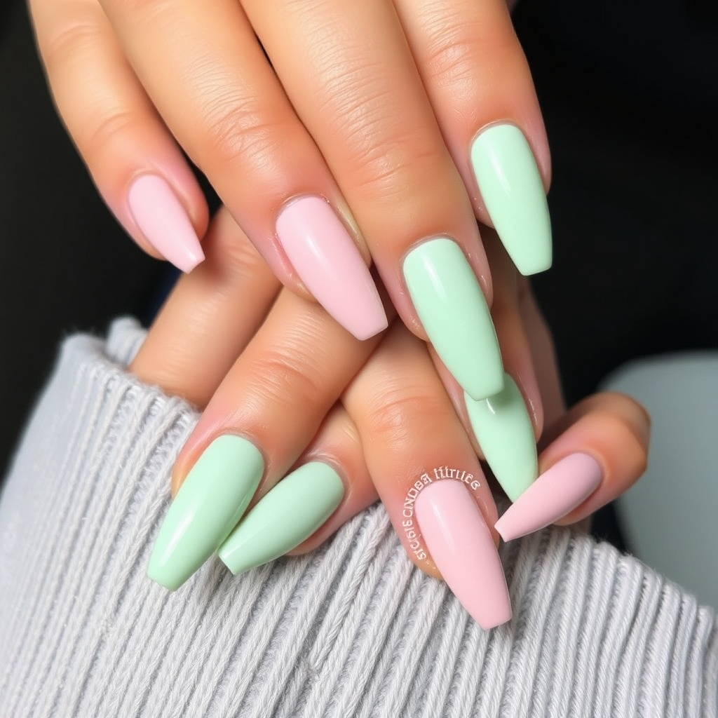 17. Pastel Shades for Soft and Subtle Coffin Nails