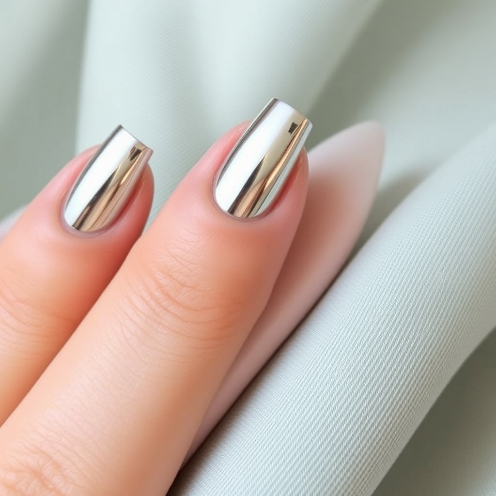 13. Liquid Metal Tips: Sleek and Minimalistic Chrome Accents