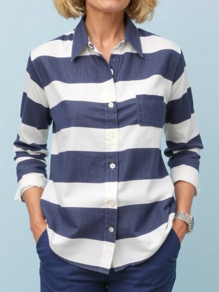 13. Striped ButtonDown Shirts for Nautical Charm