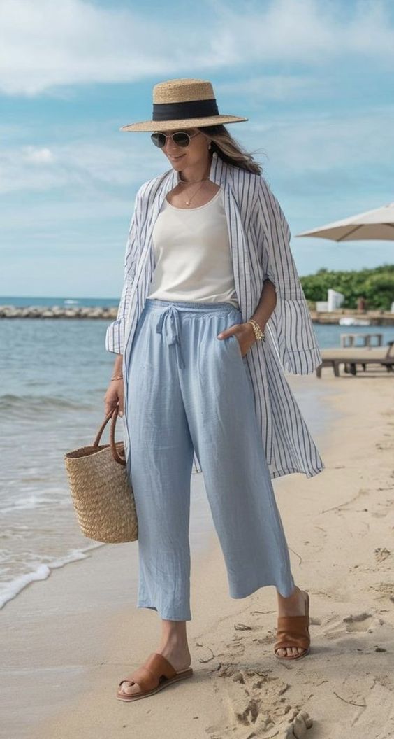 Effortless Coastal Grandma Beach Look