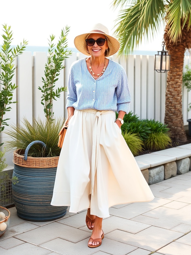 14. Flowy Midi Skirts Perfect for a Coastal Picnic