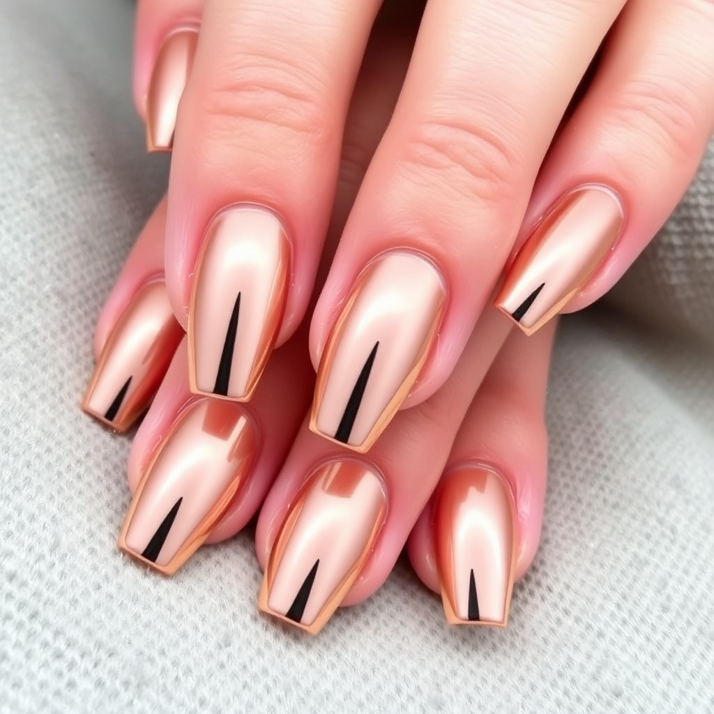 15. Rose Gold Radiance: Luxurious Chrome Manicure Styles